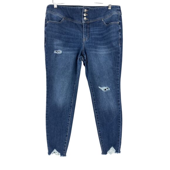 Lane Bryant jeans 14 High Rise jeggings womens flex magic distressed bottoms - Picture 3 of 7